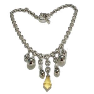 Liz Claiborne silver necklace Y2K vintage charms statement piece